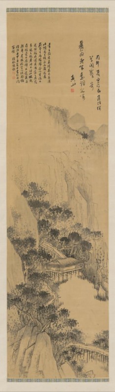 傅山江深草阁图轴