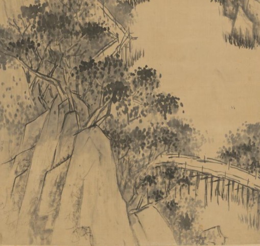 傅山江深草阁图轴