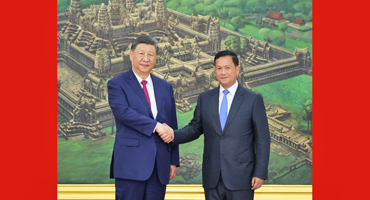 习近平同柬埔寨首相洪玛奈举行会谈